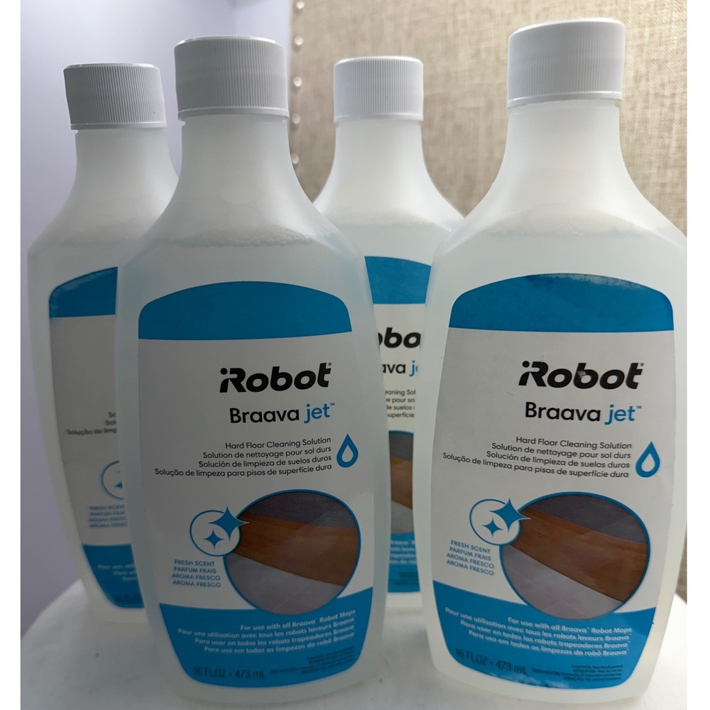4x iRobot Braava Jet Hard Floor Cleaning Solution 16oz Fresh Scent m6 200 300